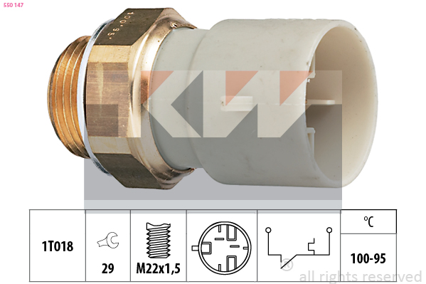 Teplotný spínač ventilátora chladenia KW